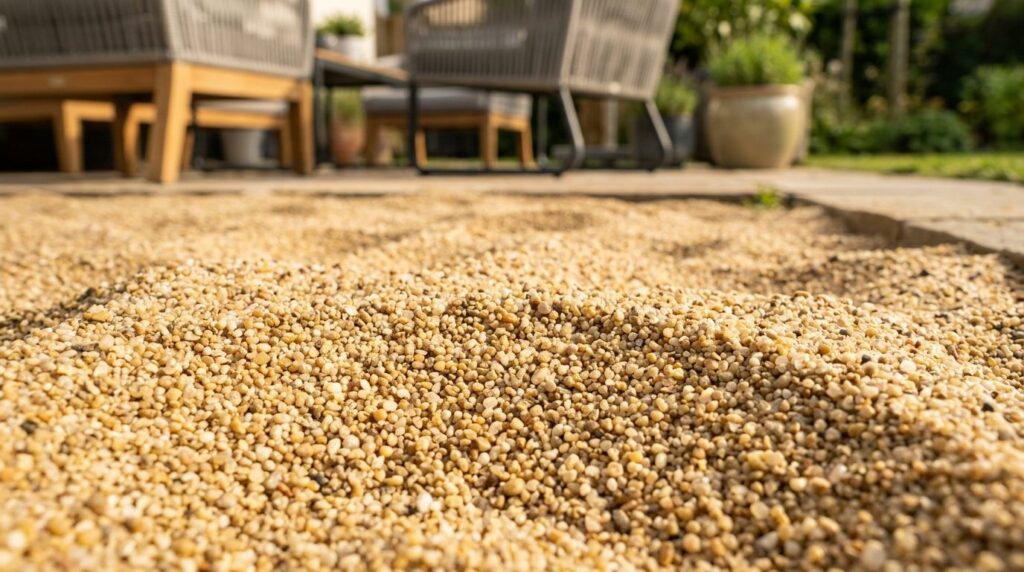 Close-up detail shot of premium sand texture in sunlight, sh