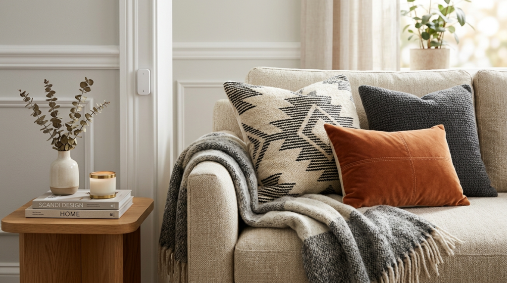 Close-up detail of a carefully curated home corner featuring